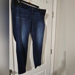 Isabel Maternity By Ingrid & Inset Panel Skinny Jeans Size 14 Dark Wash